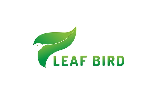 Leaf plant and bird head logo design abstract