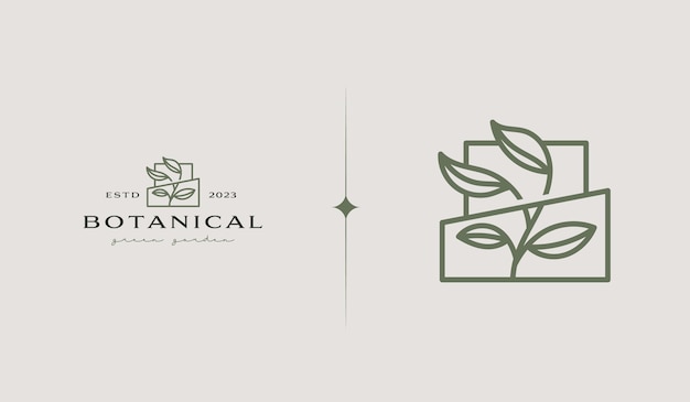 Leaf Plant Flower Monoline Logo Universal creative premium symbol Vector sign icon logo template Vector illustration