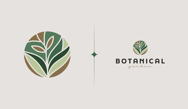 Vettore foglia pianta fiore logo monoline simbolo premium creativo universale modello di logo dell'icona del segno vettoriale illustrazione vettoriale