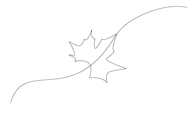Vector leaf of plant one line drawing vector illustration in continuous line style