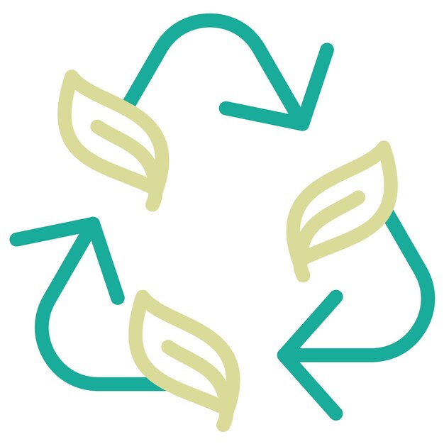 Vector leaf recycle vector icoontje illustratie van ecology icoonset