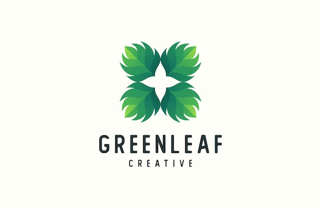 Leaf shape abstract logo