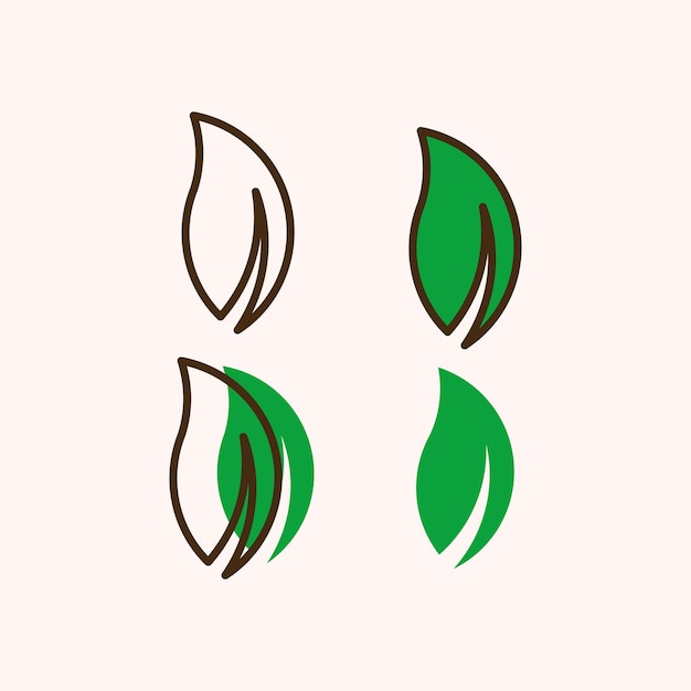リーフのシンプルなコンセプトのロゴデザイン