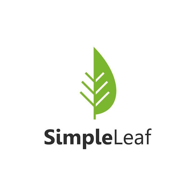 leaf simple sleek creative geometric modern logo design