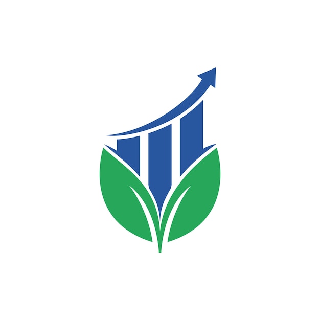 Vector leaf stats vector logo design