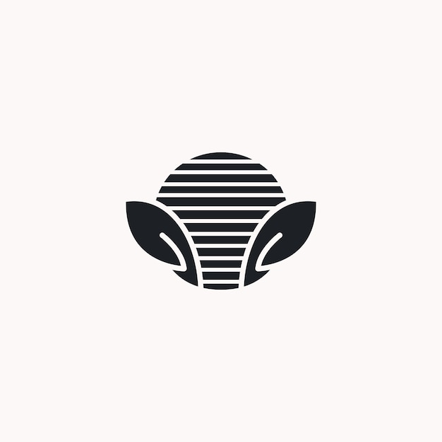 Вектор Шаблон дизайна иконки логотипа солнца листьев