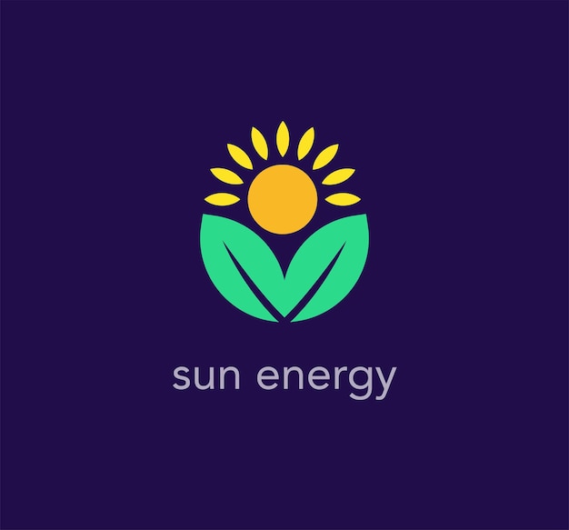 Leaf and sun logo. Sunflower and leaf logo template. unique vector design.