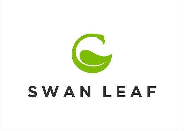 leaf swan logo design template