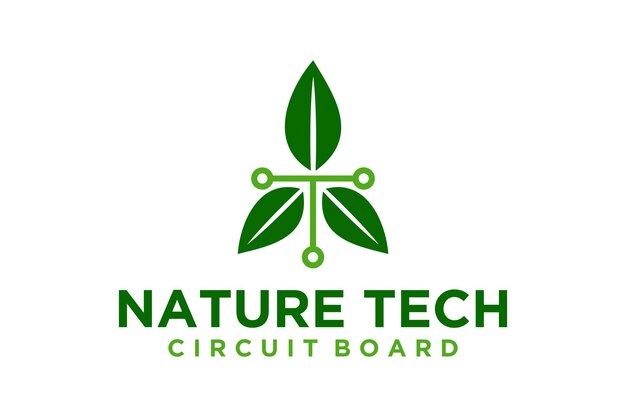 Leaf T letter logo ontwerp biologische landbouw groeiend bedrijf pictogram circuit elektrische technologie symbool