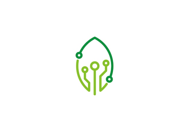 leaf tech logo creatief neuron digitaal verbinding icoon ontwerp
