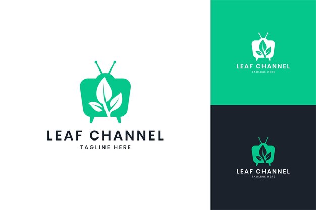 Leaf television negative space logo design