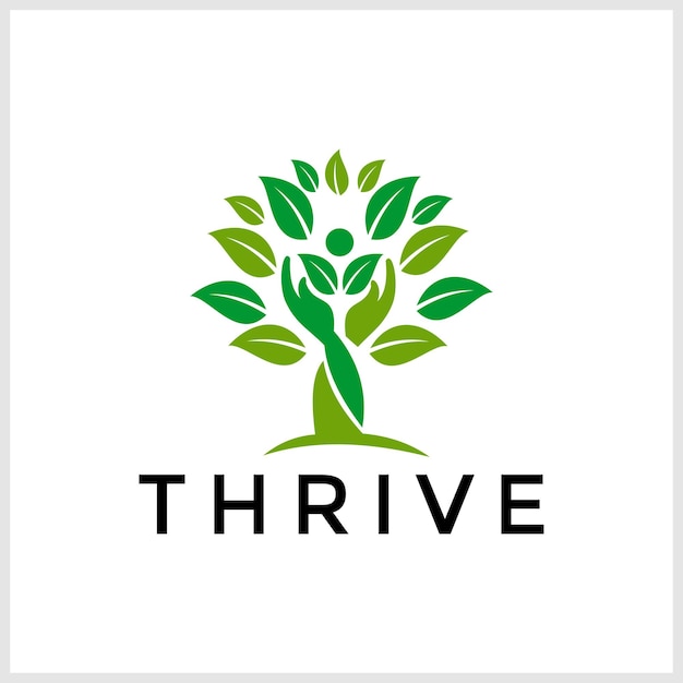 Leaf thrive logo template design vector nature elements logo vector