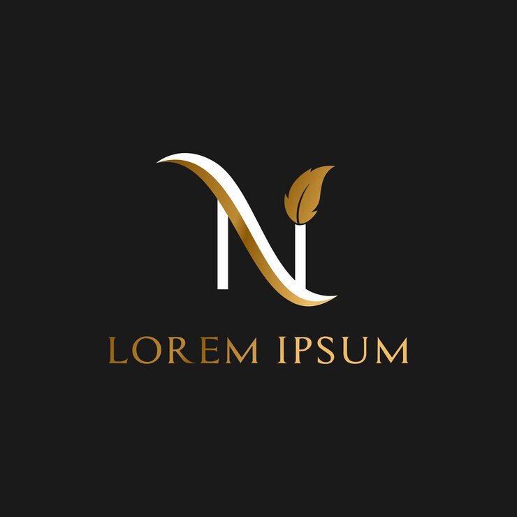 वेक्टर leaf typhography letter n logo luxury
