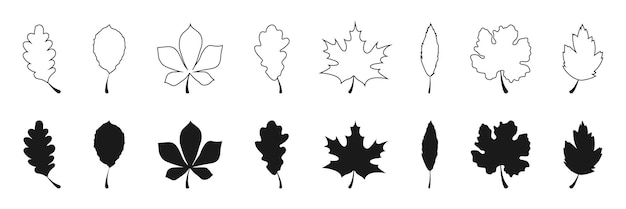 Leaf vector icon Leaves icons in different style Leaf Vector illustration