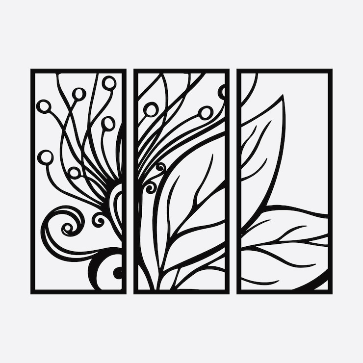 Vector leaf wall decor paper laser cut design