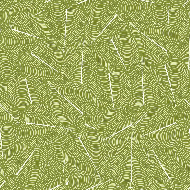 Foglia di carta da parati natura di lusso lascia il disegno del modello golden banana leaf line art illustrazione vettoriale disegnata a mano