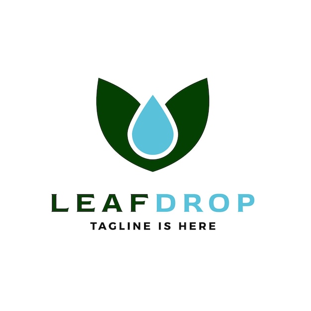 Leaf water drop logo vector icon illustration