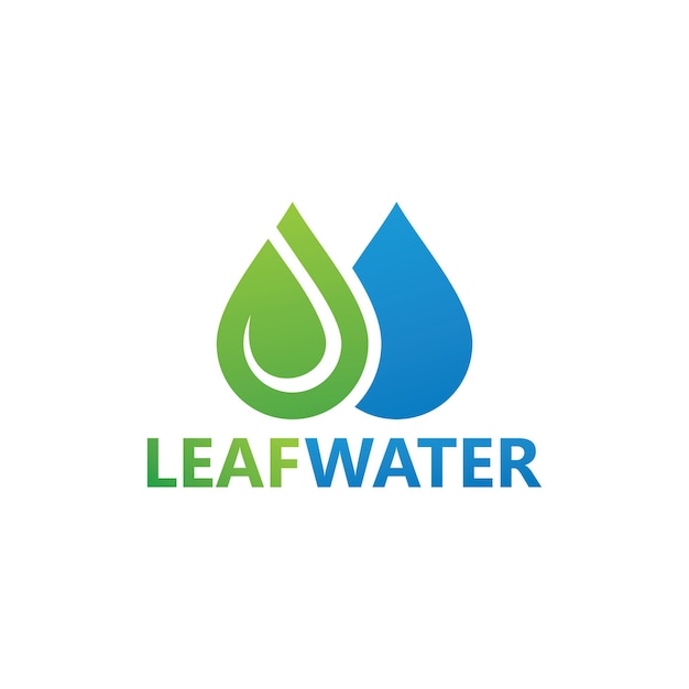 Leaf water logo template design