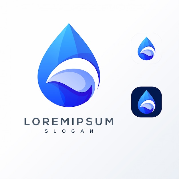 Leaf water негативное пространство логотип