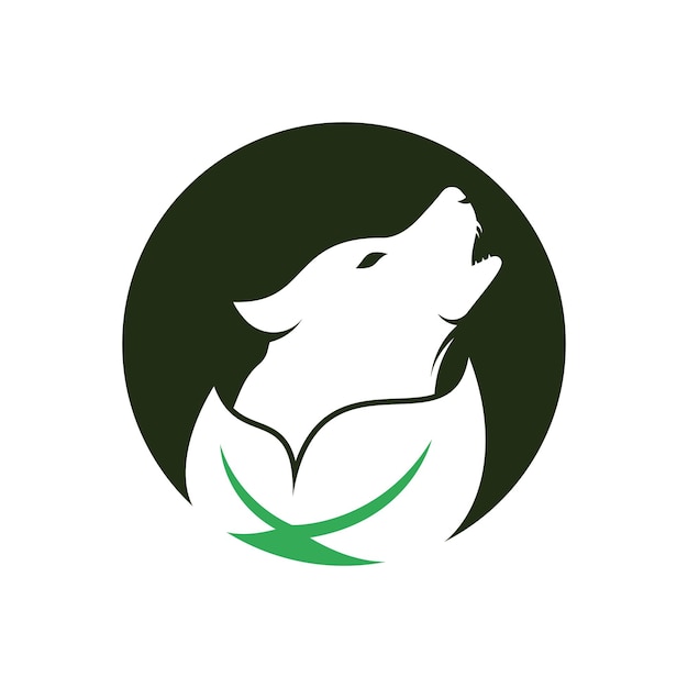 Leaf Wolf logo design Nature wolf logo design icon vector