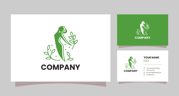 Leaf Woman logo with business card