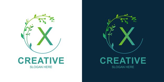 Leaf x logo for wellness and beauty care