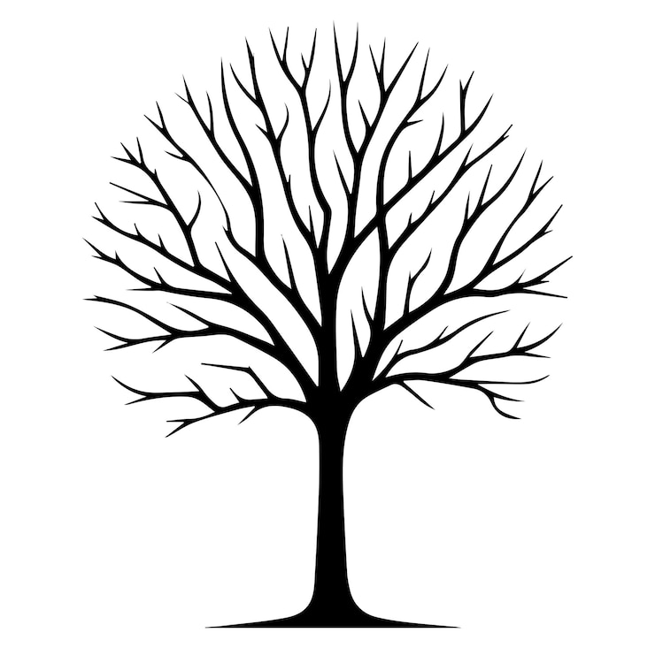 Vector leafless tree vector silhouette