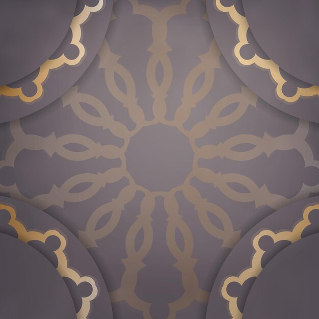 디자인을 위한 추상 금 패턴이 있는 갈색 색상의 전단지.