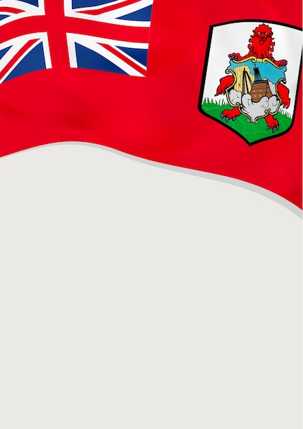 Leaflet design with flag of bermuda vector template