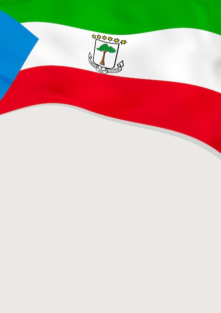 Leaflet design with flag of Equatorial Guinea Vector template