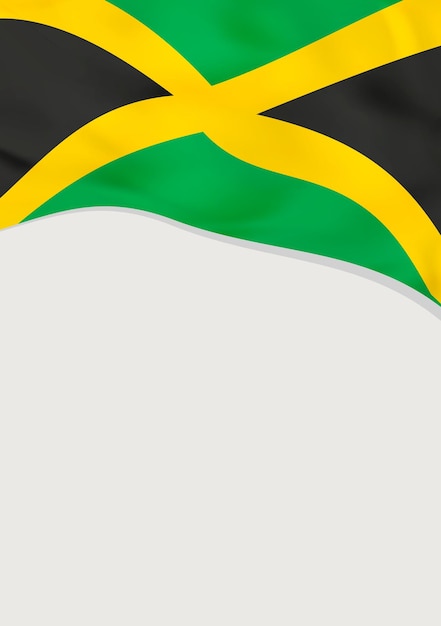 Leaflet design with flag of jamaica vector template