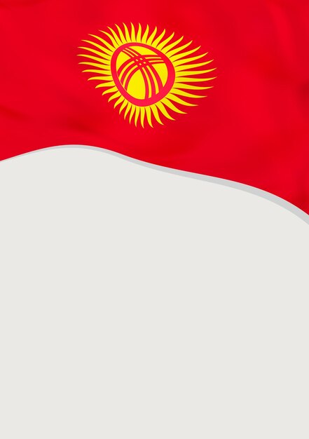 Leaflet design with flag of Kyrgyzstan Vector template