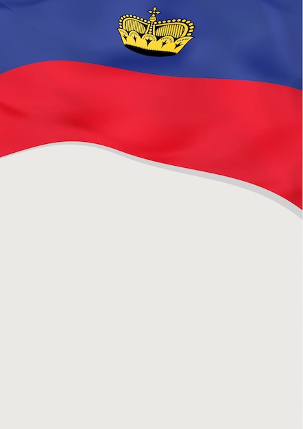 Leaflet design with flag of liechtenstein vector template