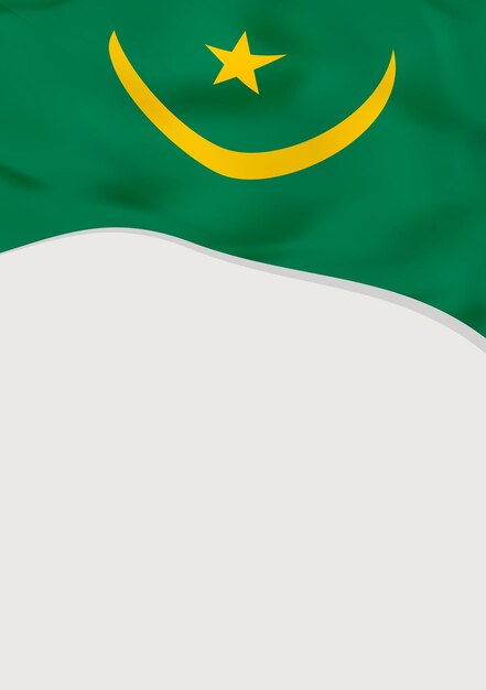 Дизайн листовки с векторным шаблоном флага Мавритании