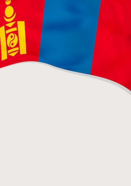 Leaflet design with flag of Mongolia Vector template