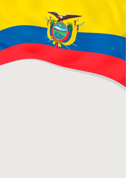 에콰도르 벡터 템플릿의 국기와 함께 전단지 디자인