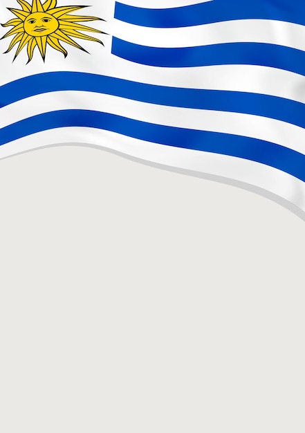 Вектор Дизайн листовки с векторным шаблоном флага уругвая