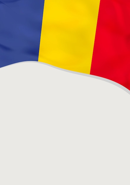 Leaflet design with flag of Romania Vector template