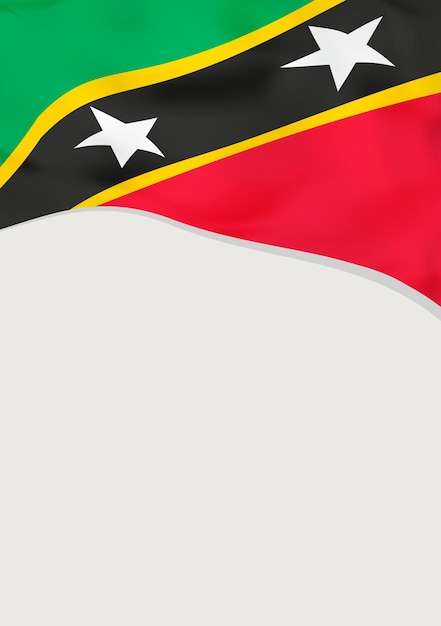 Leaflet design with flag of Saint Kitts and Nevis Vector template