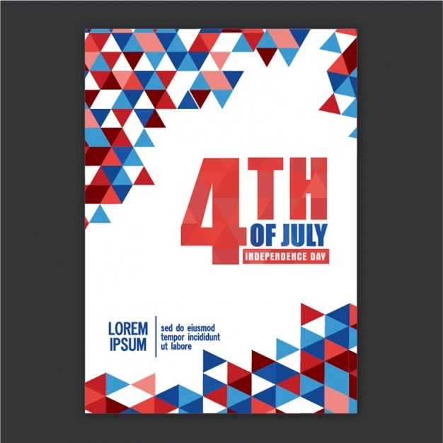 Leaflet template with geometric shapes for independence day