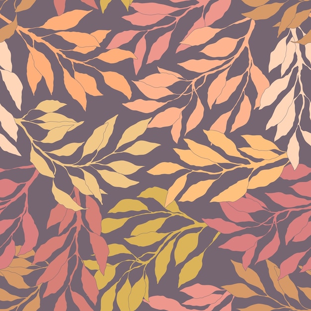 Leafs autumn seamless pattern