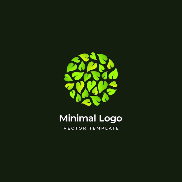 leafs round logo template Vector illustration