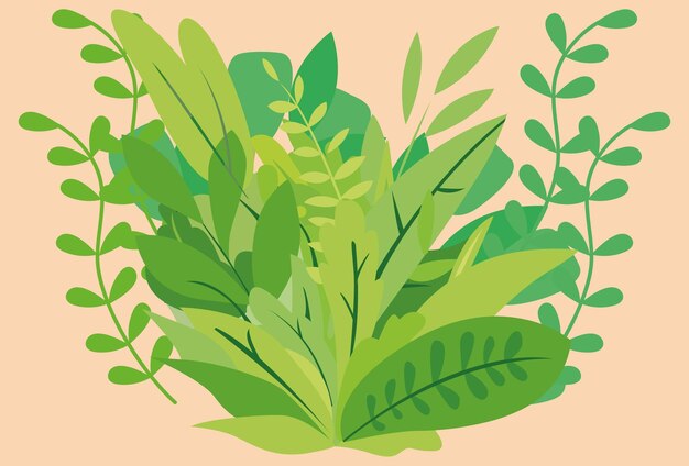 Концептуальная иллюстрация Leafy Creations Стильная и красивая