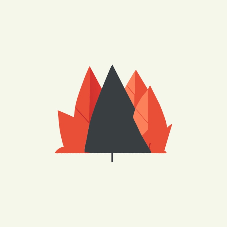 Vector leafy forest floor vector illustration flat 2