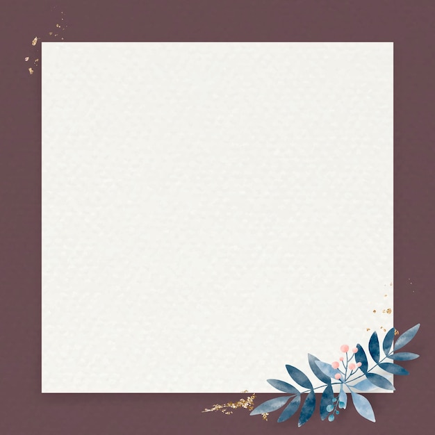 Vector leafy paper square frame vector