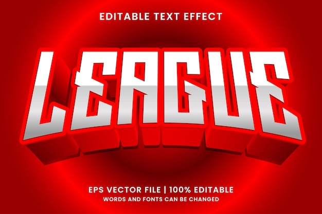 Vector league esport gaming editable text effect