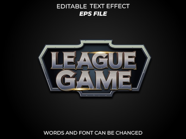 league game text effect font editable typography 3d text for badge game