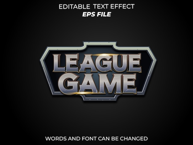 Vector league game text effect font editable typography 3d text for badge game