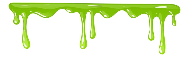 Vector leaking green paint toxic radioactive fluid border