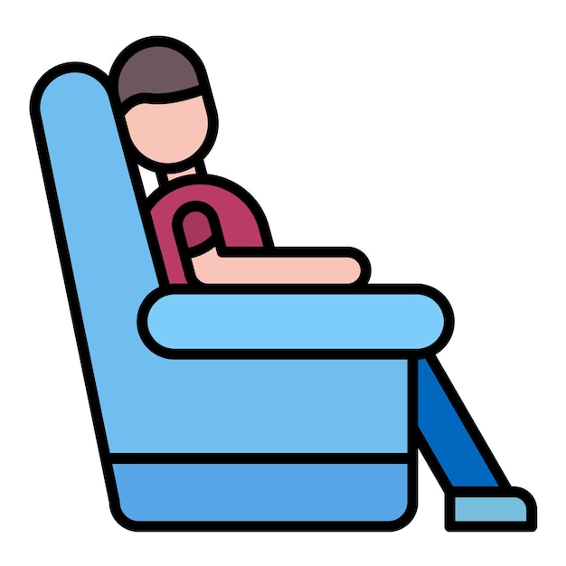 Leaned Back Flat Illustration